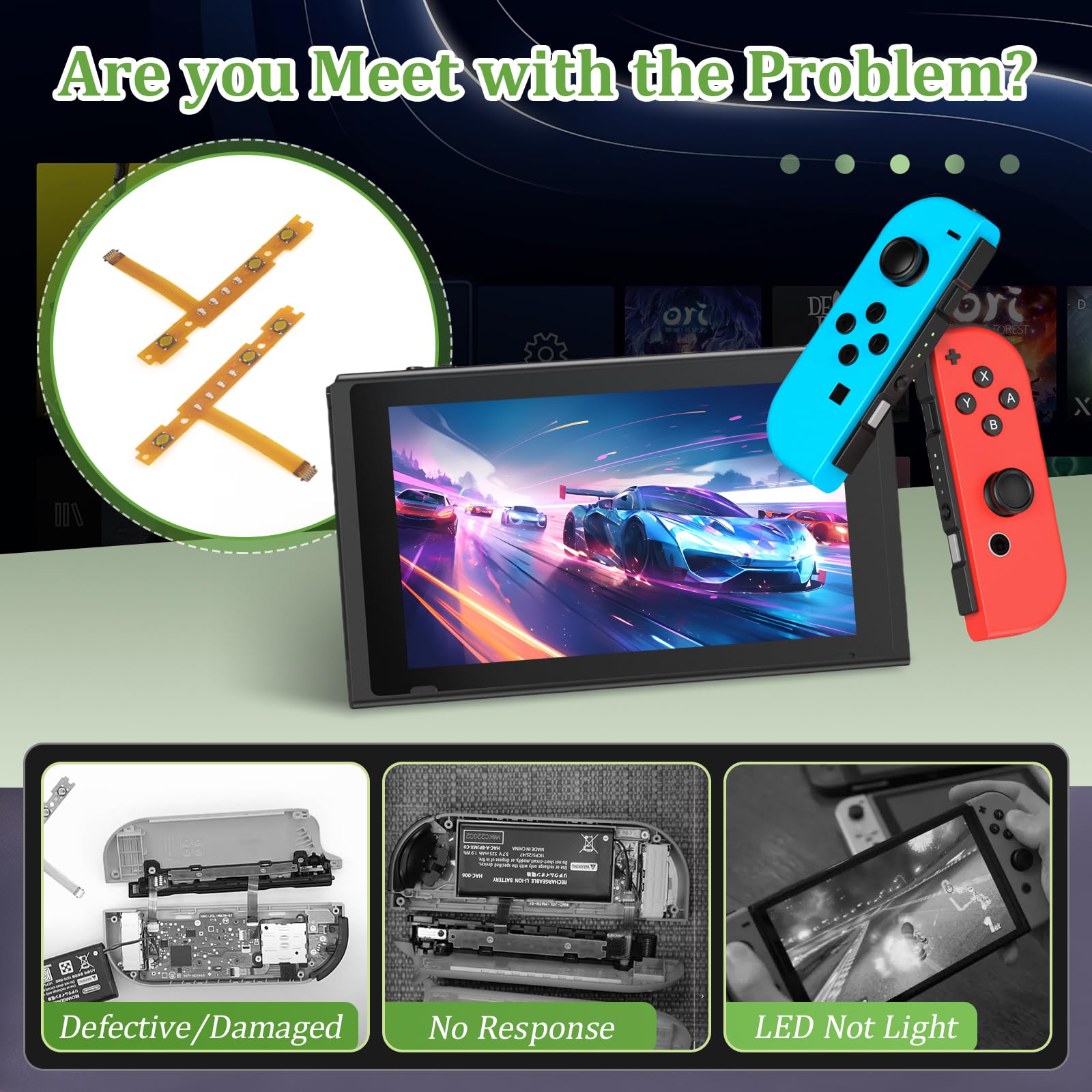 Amazon.com: for Nintendo Switch SL SR Left Right Sync Button Flex